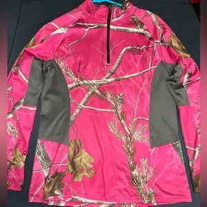 Real tree pink camo quarter zip